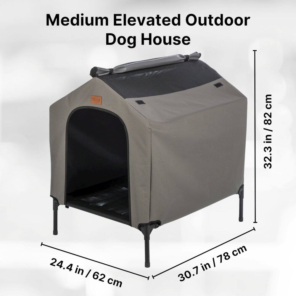Medium Elevated Outdoor Dog House  
TRECIE  
cm 82 / in 32.3 in / 82  
32.3 in / 82 cm  
24.4 in / 62 cm  
30.7 in / 78 cm