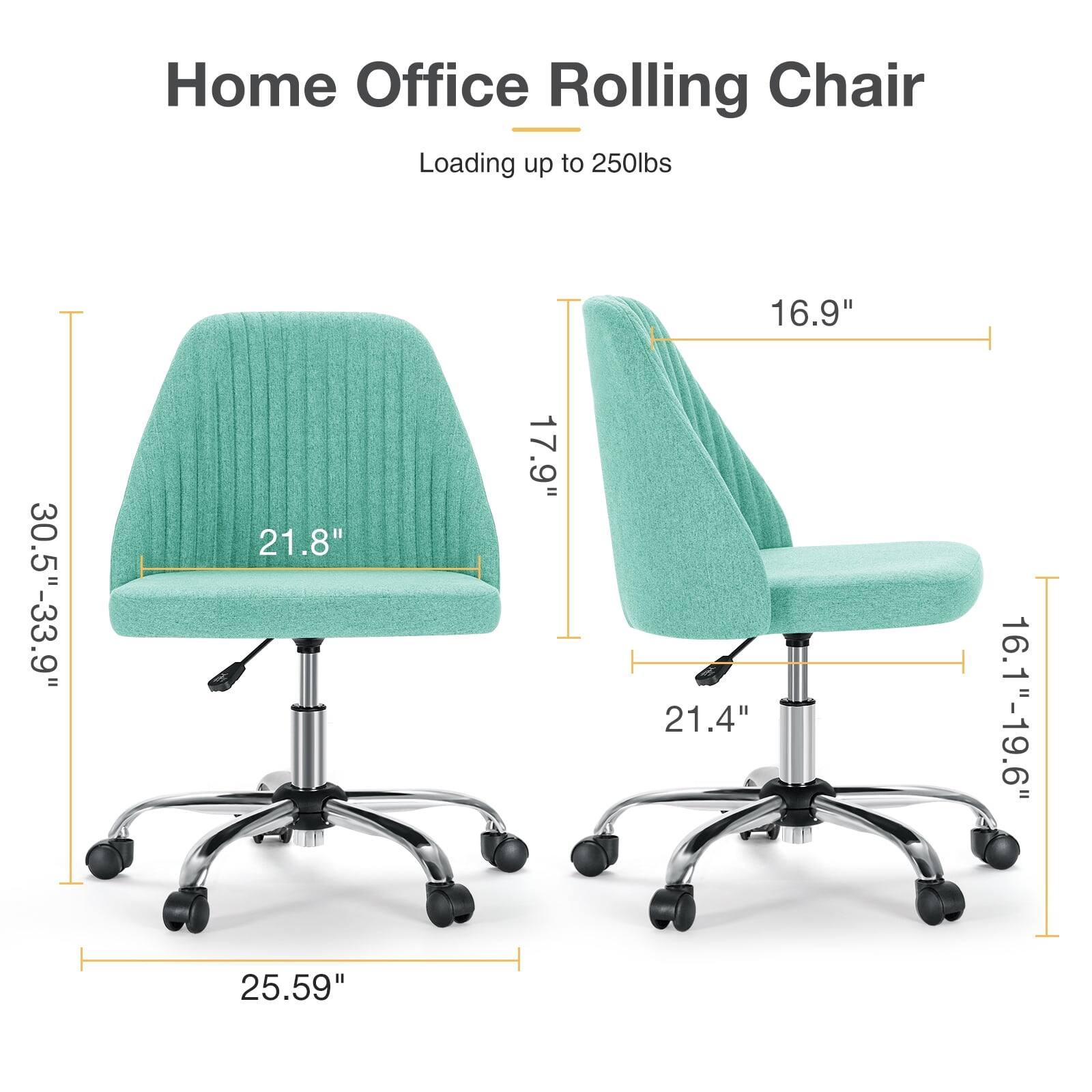 Home Office Rolling Chair  
Loading up to 250lbs  
16.9"  
30.5"-33.9"  
21.8"  
17.9"  
21.4"  
16.1"-19.6"  
25.59"