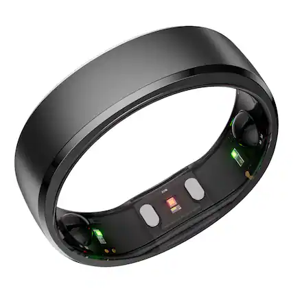 Front. RINGCONN - Gen 2 Ultra-Thin Smart Ring with Sleep Apnea Monitoring and Health Tracking - Size 11 - Matte Black.