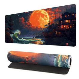 Comfort Essence - Extended Gaming Mouse Pad Large Waterproof With Stitched Edges Non-slip Desktop For Home And Office Level Up - Oil Painting