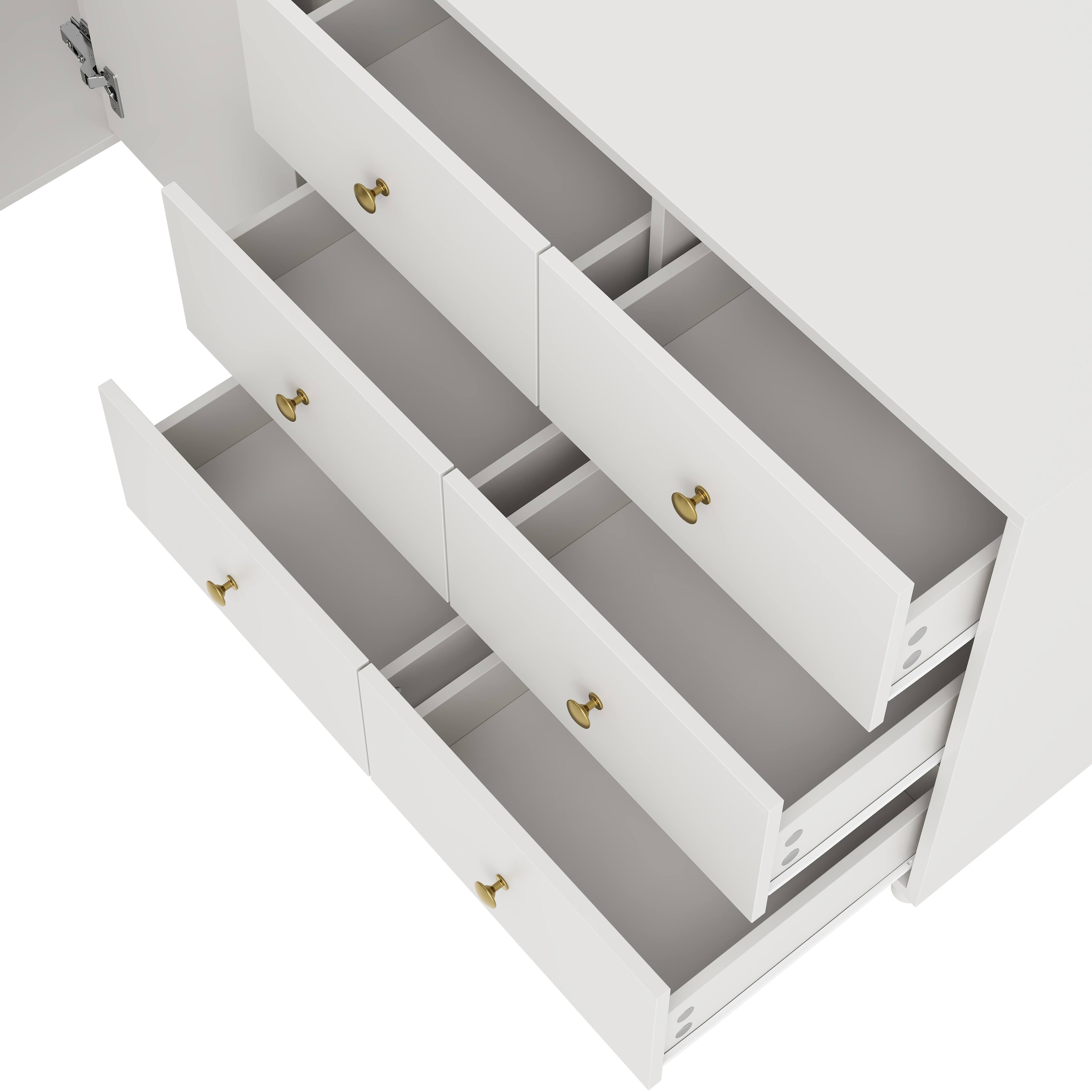 Alt View 7. Famapy - L-Shaped Corner Dresser with 9 Drawers & Cabinet Storage, Large Bedroom Organizer with Display Top - White.
