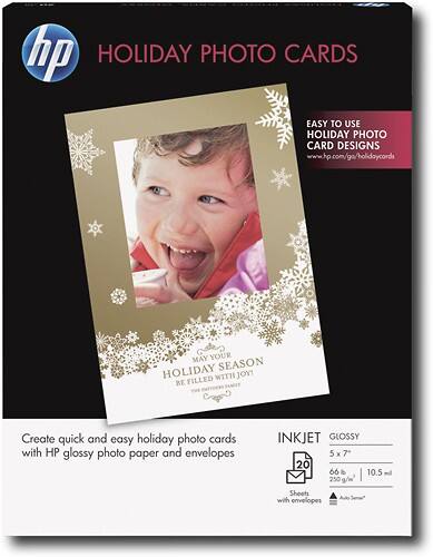 Front Standard. HP - 20-Count 5" x 7" Holiday Photo Cards with Envelopes.