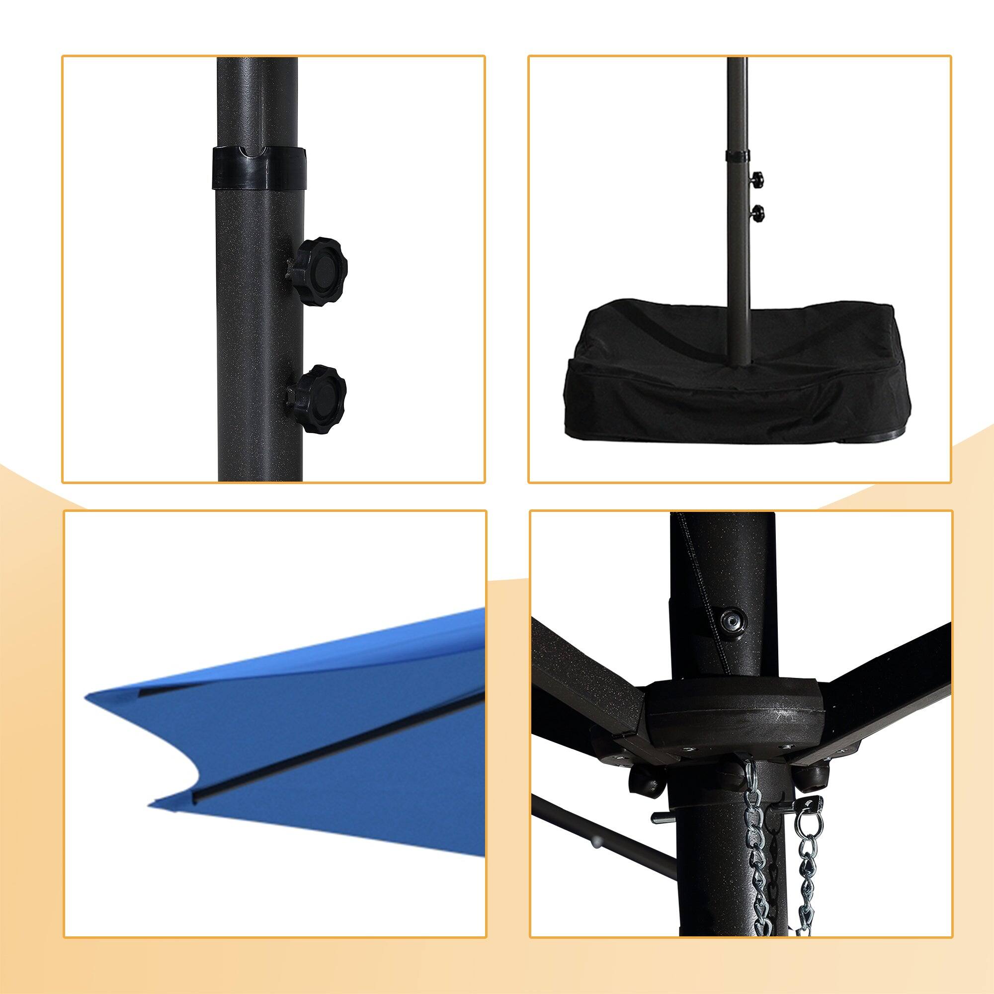 Alt View 8. Boyel Living - 15 FT Extra Large Double Sided Patio Market Umbrella with Base Fade Resistant UV Resistant - Green.