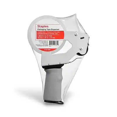 Staples
Packaging Tape Dispenser
Comfort Grip
2-inch tape
Includes Moving & Tape
1.88 IN x 54 FT
48 mm x 50 m
2.6 MI
ST61009