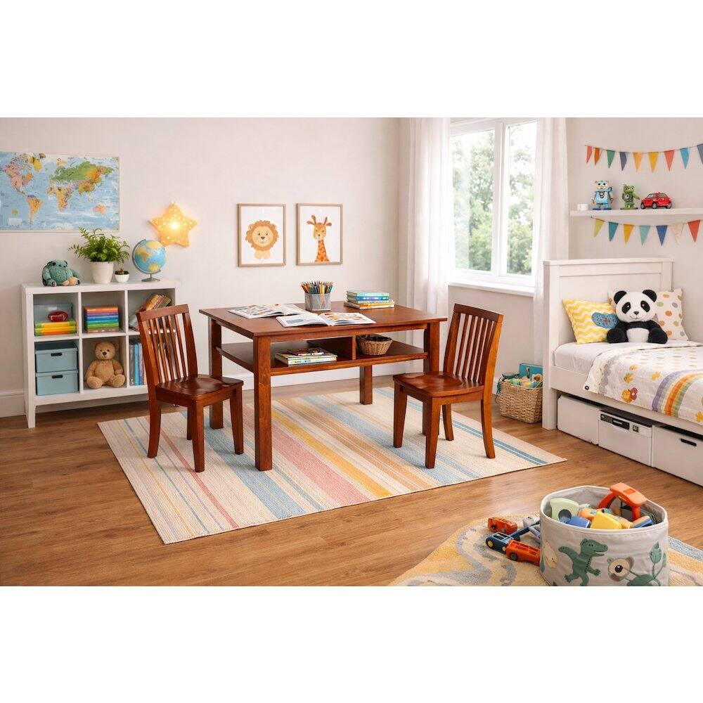 Alt View 2. AFG Baby Furniture - Newton Kids Table and Chair Set - Mahogany.