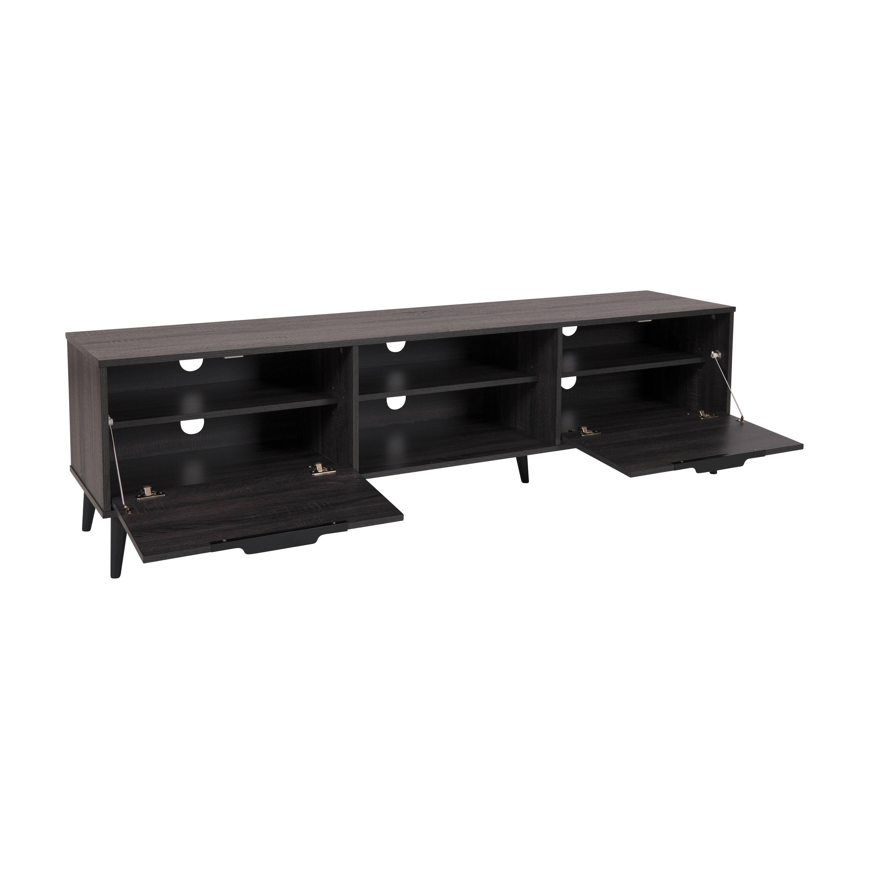Left. CorLiving - Cole Collection TV Stand with Cabinets for Most TVs up to 85" - Dark Gray.