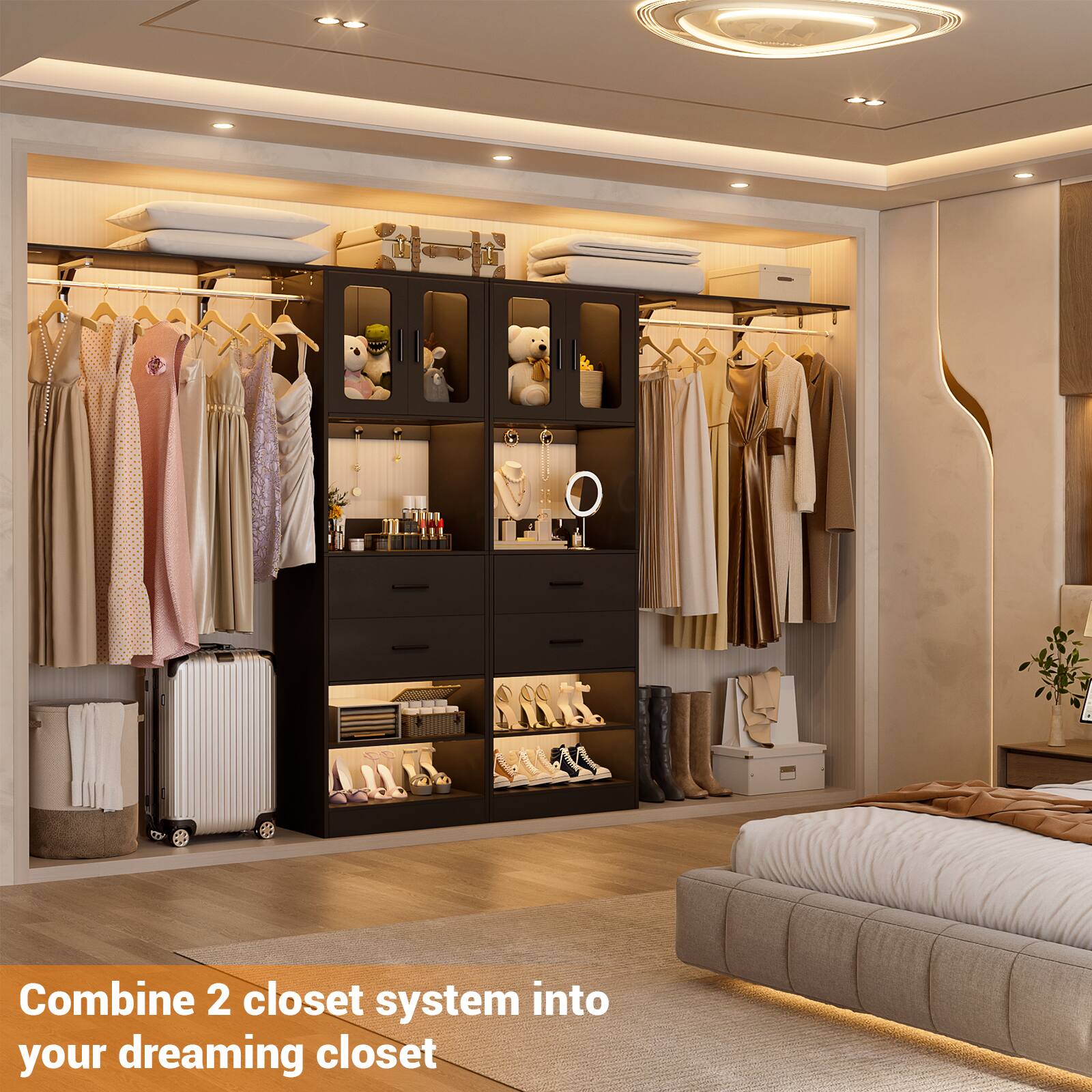 Combine 2 closet systems into your dreaming closet