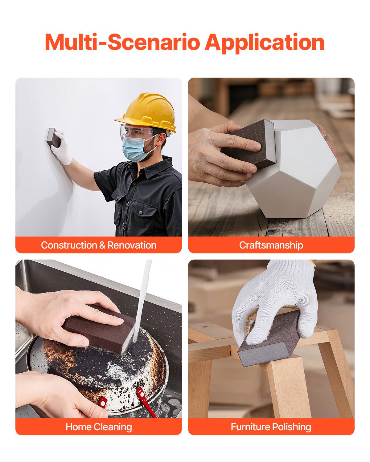 Multi-Scenario Application

- Construction & Renovation
- Craftsmanship
- Home Cleaning
- Furniture Polishing