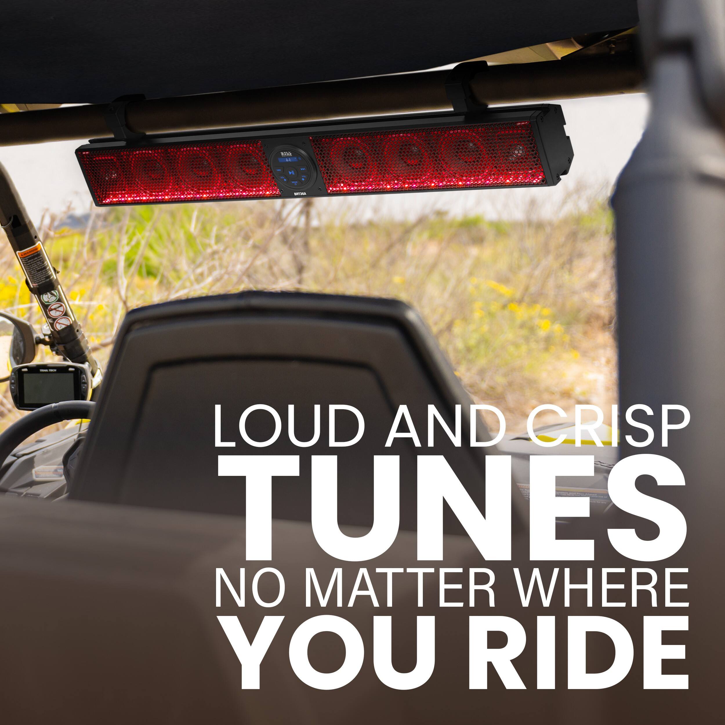 Loud and crisp tunes no matter where you ride.