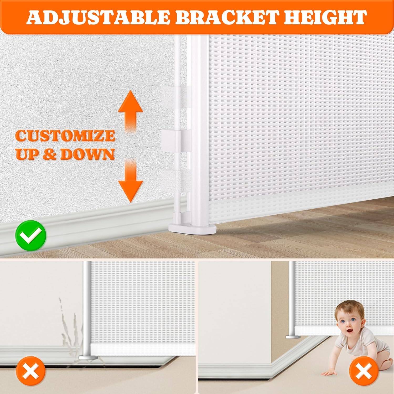 ADJUSTABLE BRACKET HEIGHT CUSTOMIZE UP & DOWN