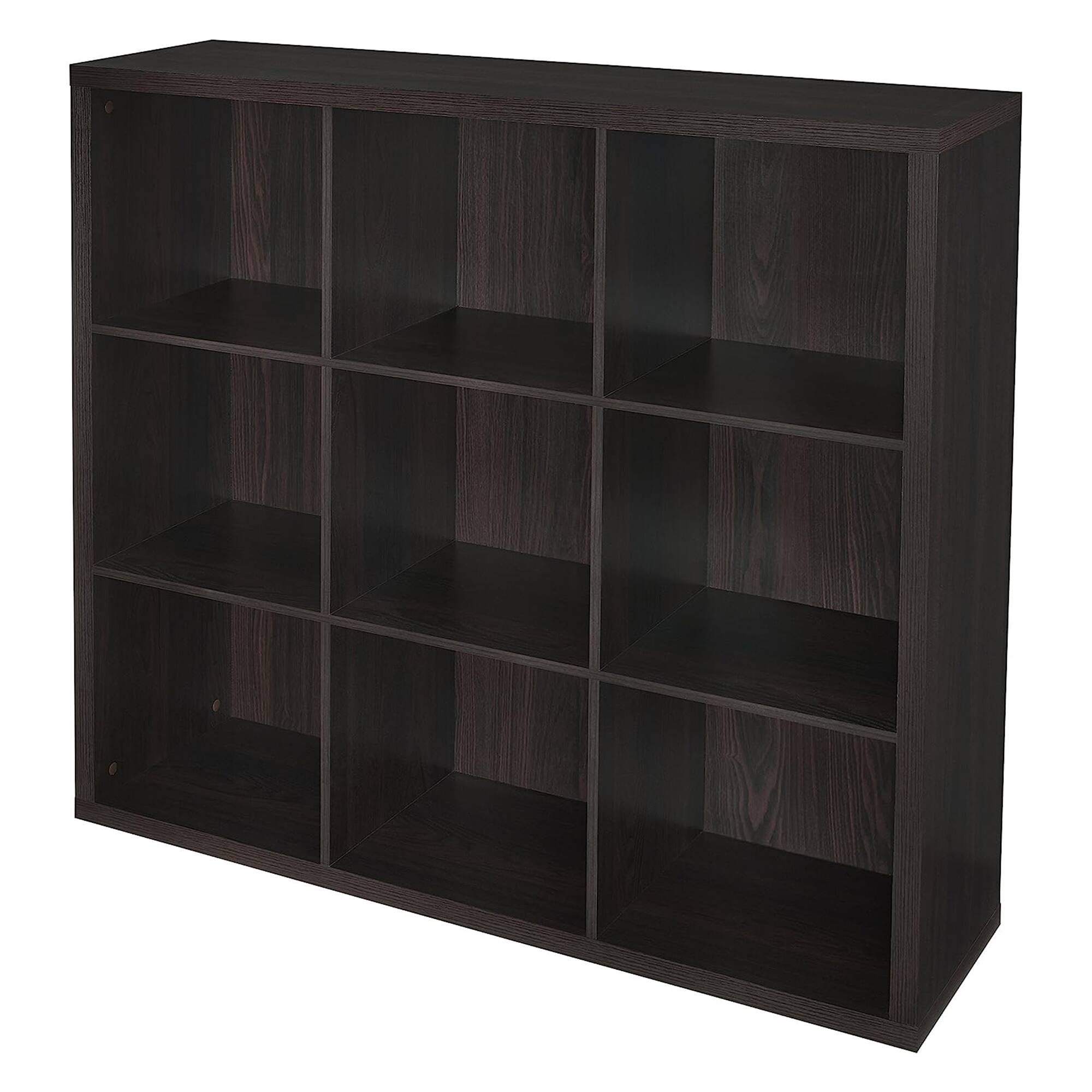 Alt View 4. ClosetMaid - ClosetMaid 9 Cube Storage Shelf Bookshelf Home Organizer with Back Panel, Black - Black Walnut.