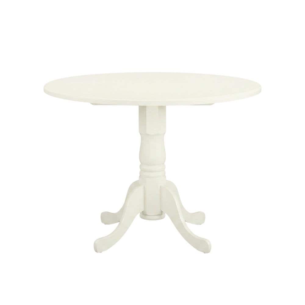 FurniFact - Wood Dining Set 3-Piece, Drop Leaves & Slatted-Back Chairs - Linen White price history on PriceWatchPro