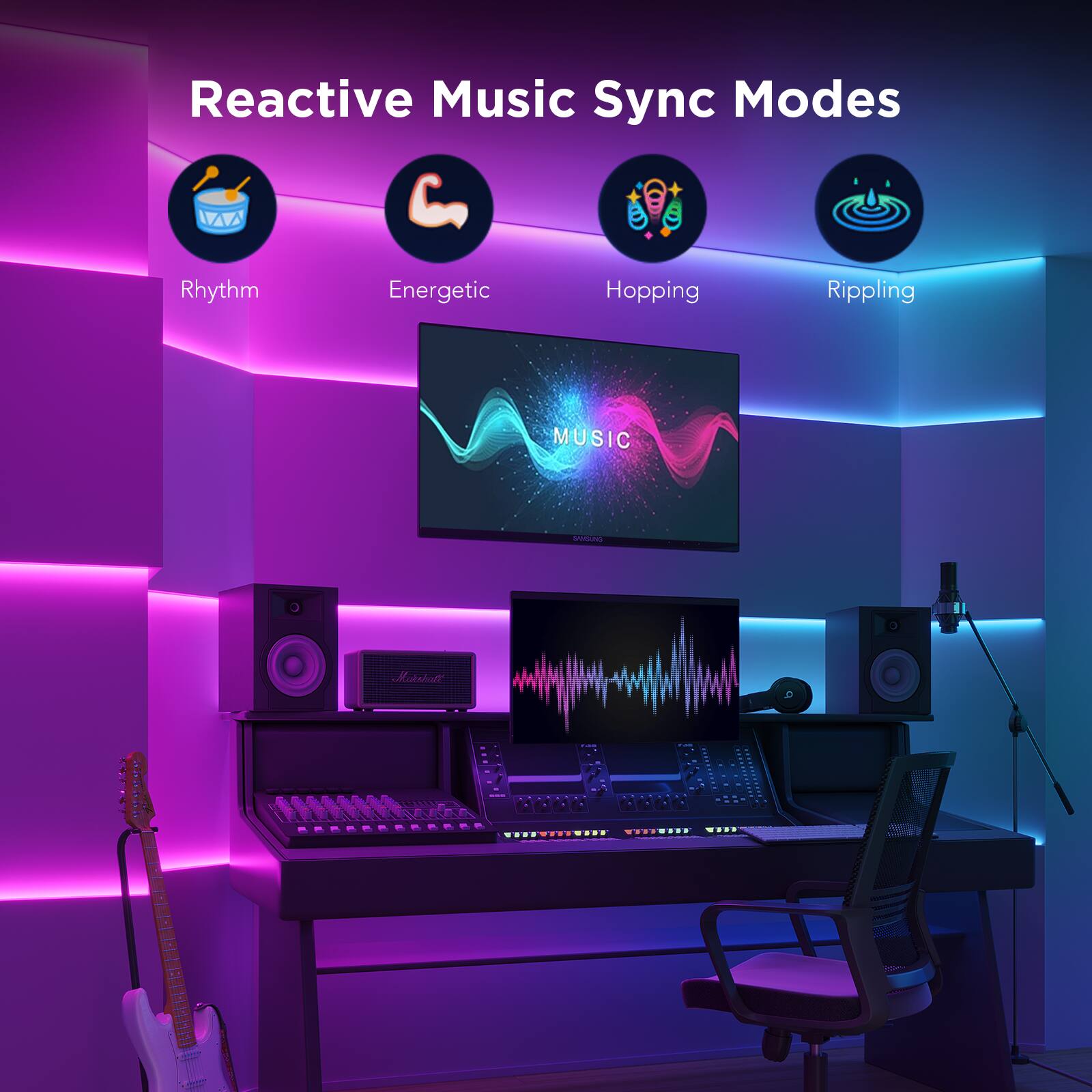 Reactive Music Sync Modes

- Rhythm
- Energetic
- Hopping
- Ripping