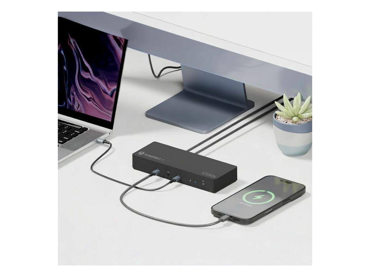 Alt View 2. CODi - CODi CentroT4 10-in-1 Thunderbolt 4 Dock, 2 Displays, Charging, for Notebook/Workstation - DSTB410-2.