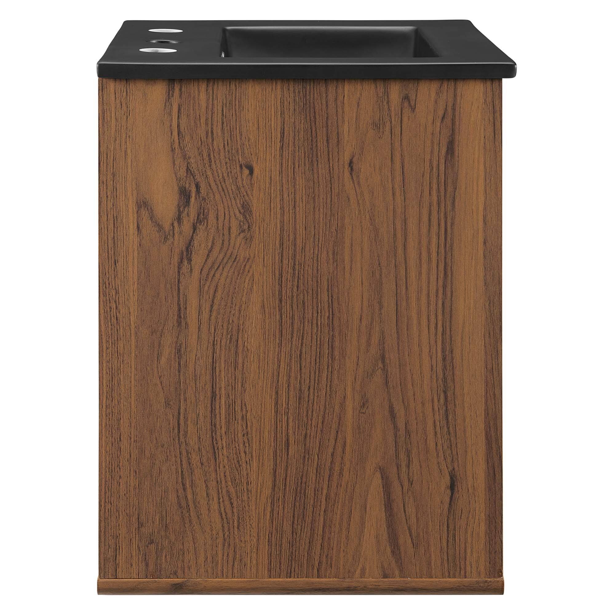 Alt View 1. Modway - Transmit Wall-Mount Bathroom Vanity Basin Included - Walnut Black.
