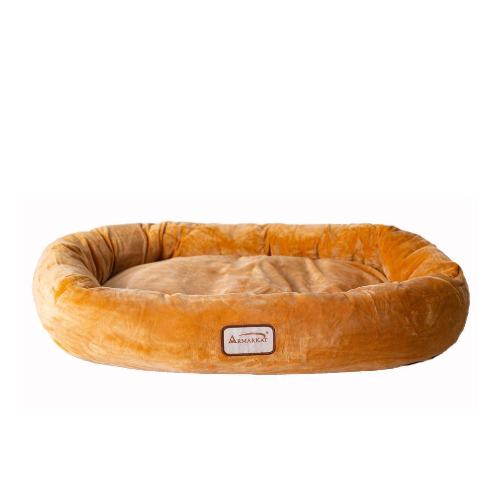 Alt View 5. Armarkat - Large Earth Brown Bolstered Pet Bed And Mat - Brown.