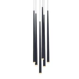 Umeiluce - 6 - Light Cluster Cone LED Chandelier Pendant Kitchen Island Black Switch Dimming - Matte Black
