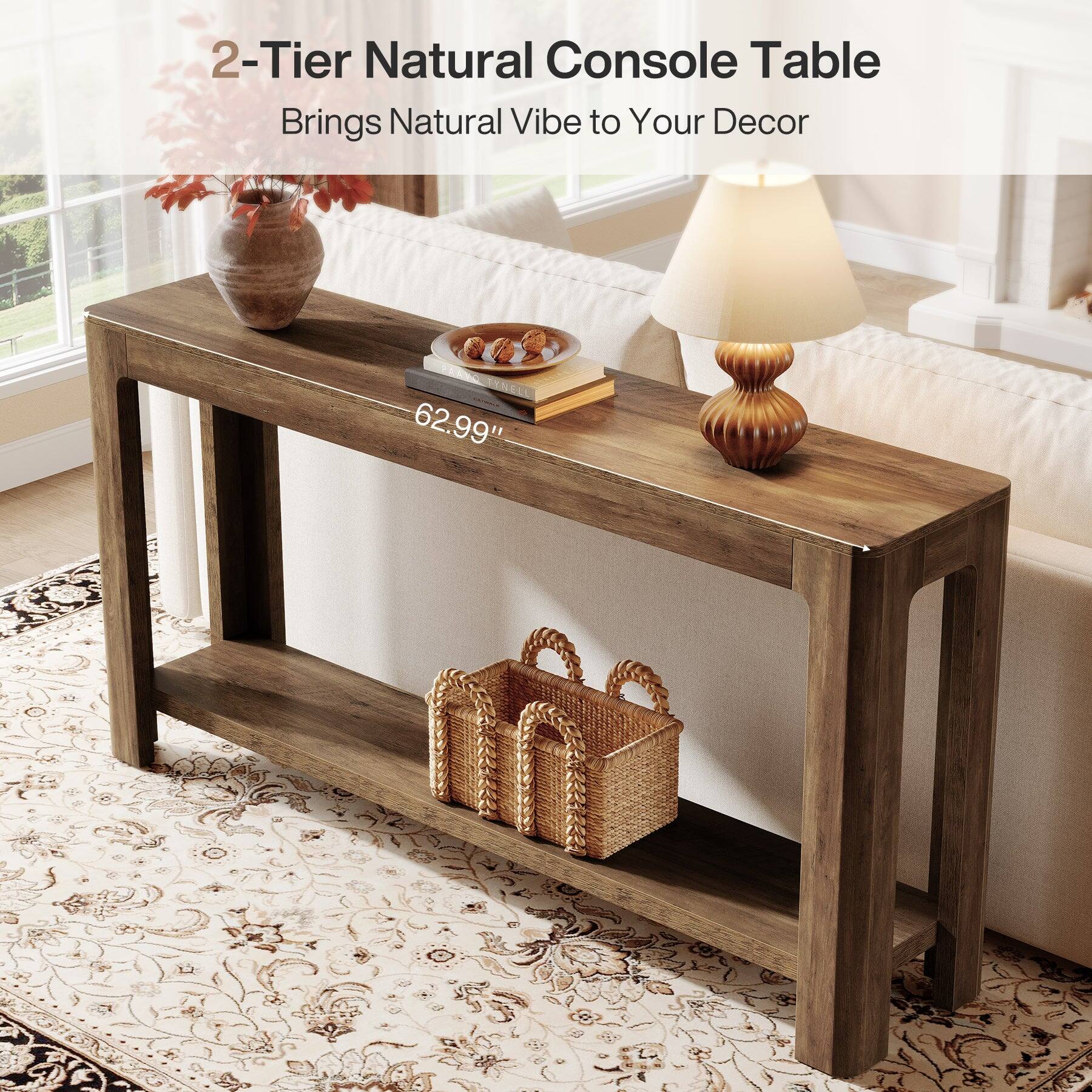2-Tier Natural Console Table Brings Natural Vibe to Your Decor  
PAAVO TYNELL  
62.99"