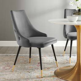 Adorn Tufted Performance Velvet Dining Side Chair by Modway - Gray