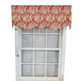 RLF Home - Linda Regal 3" Rod Pocket Lining Luxurious and Elegant Window Treatment Valance 50" x 17" - Red