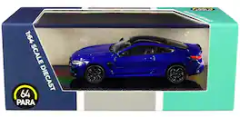 BMW M8 Coupe Marina Bay Blue Metallic with Black Top 1/64 Diecast Model Car by Paragon