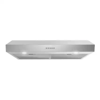 Front. Streamline - 30 in. Rapallo Ducted Undermount 165 CFM Range Hood, Mesh Filters, Push Button Control, LED Lights - Brushed Stainless Steel.