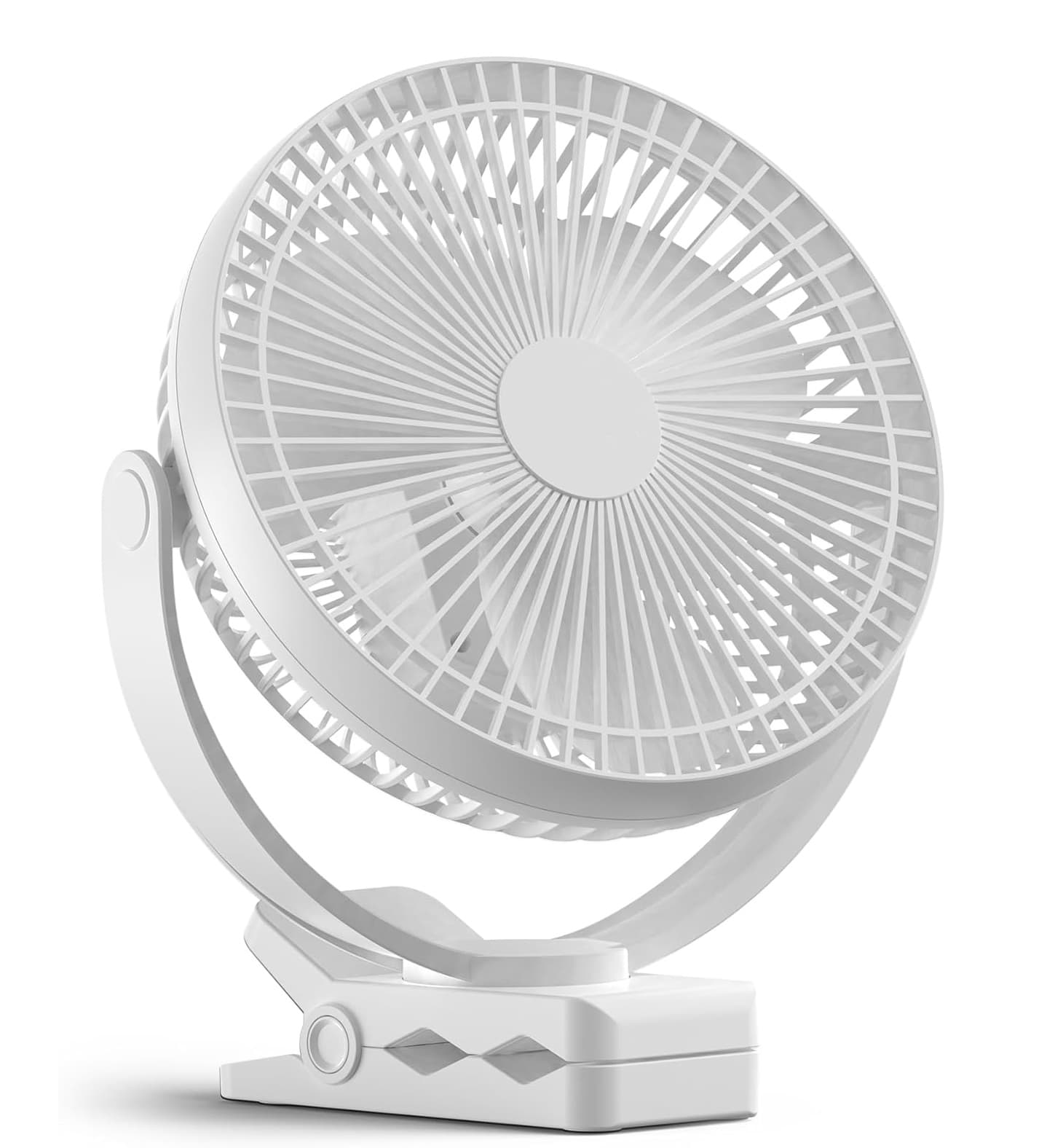 Front. FINEAK - 8-Inch 10000mAh Clip-on Fan | 4 Speeds Strong Airflow | Office/Camping/Golf Car Essential.