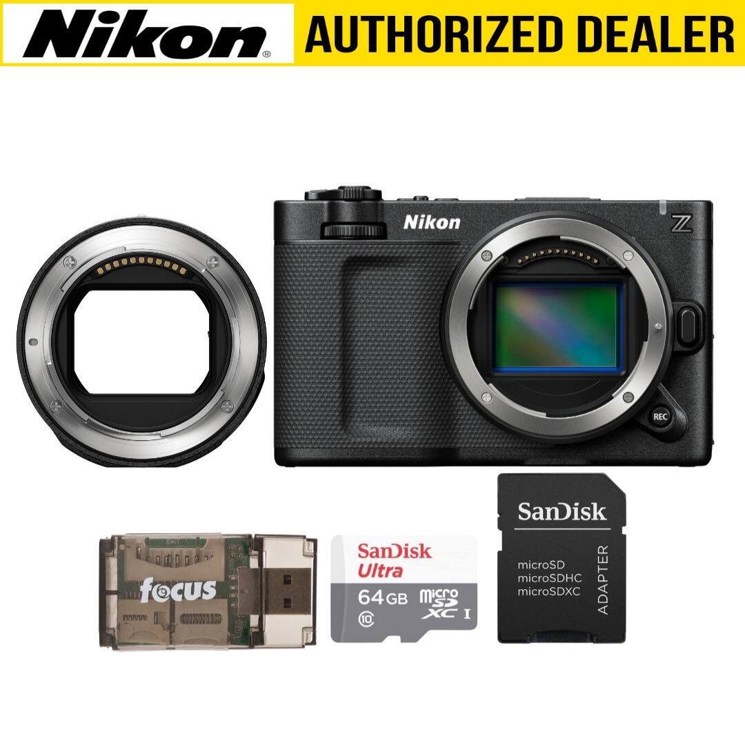 Nikon AUTHORIZED DEALER

Nikon Z

REC

focus

SanDisk Ultra 64GB microSDXC I

SanDisk microSD microSDHC ADAPTER