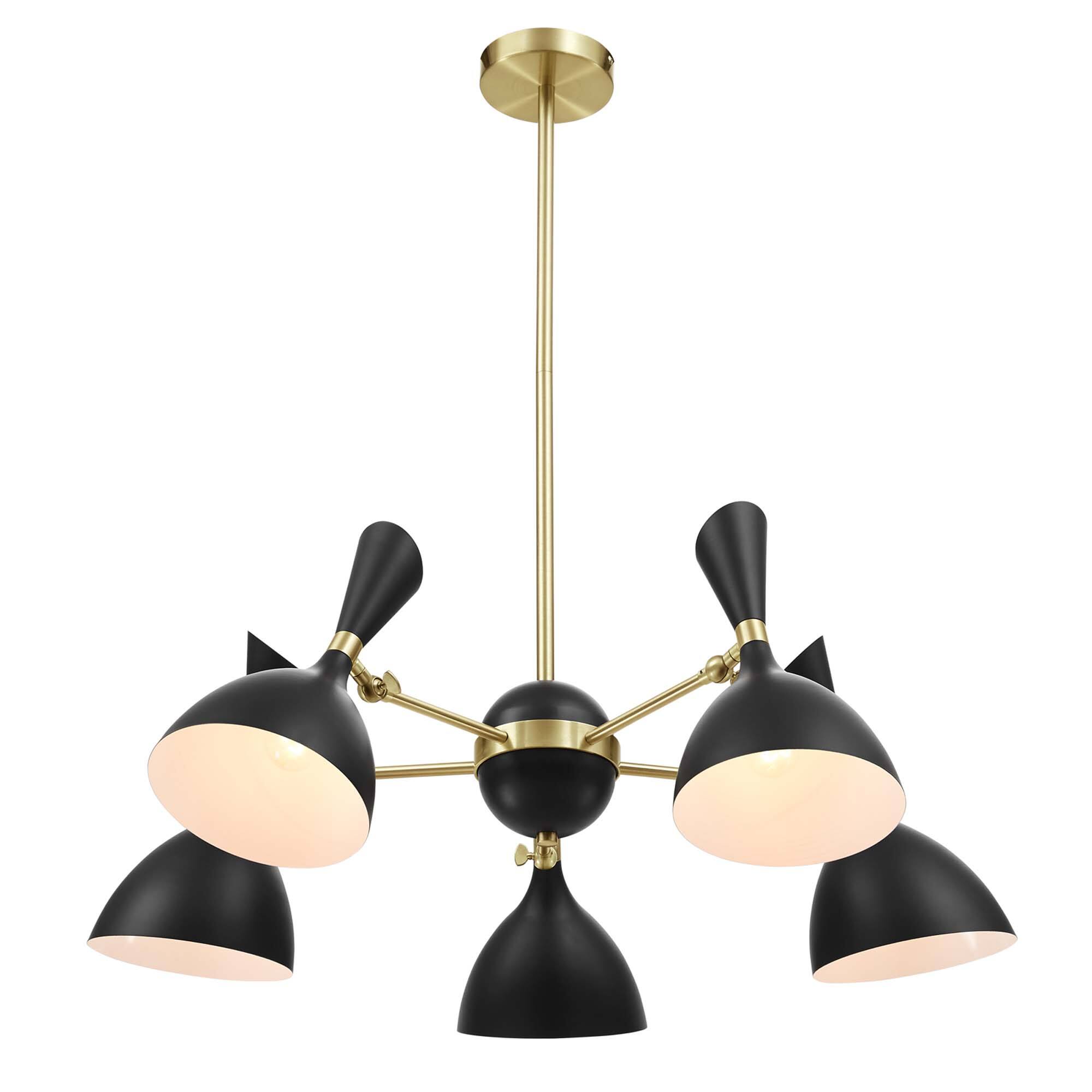 Angle. Modway - Declare 5-Light 6" Arm Pendant by Modway - Black.