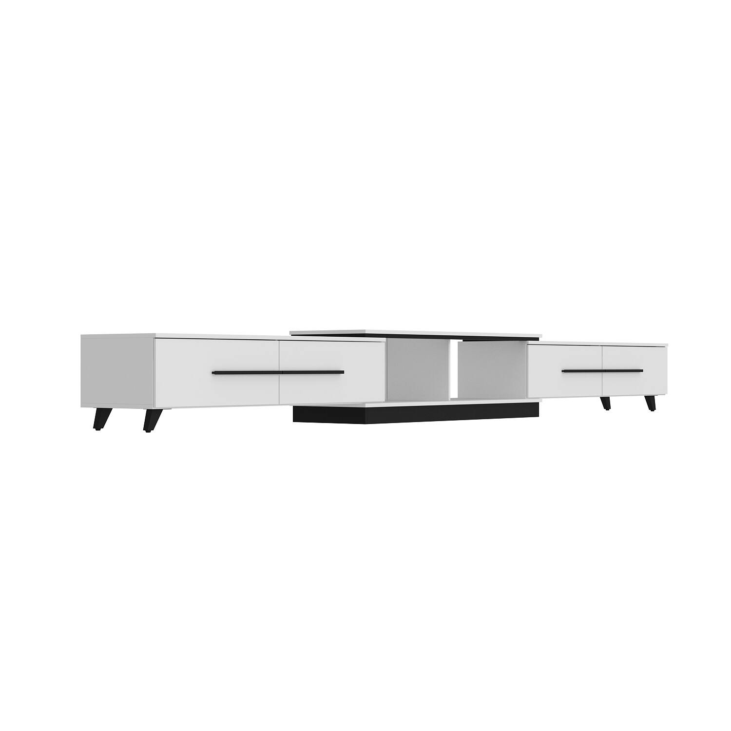 Angle. FUFU & GAGA - FUFU&GAGA Modular TV Stand - Fits 60" TVs, Convertible Design, White Finish - White.