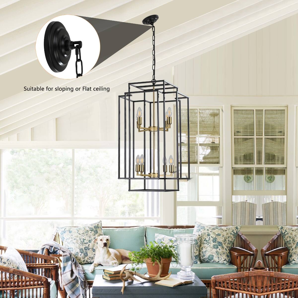 Suitable for sloping or flat ceiling