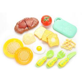 JuzToys - Play Food Sets for Kids Kitchen, Fun Steak and Egg Play Food Cutting Toy Set, Kitchen Toys Pretend Play for Toddlers 3-5 - Multi