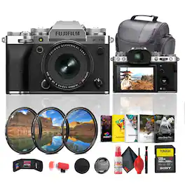 Fujifilm - X-T5 Mirrorless Camera with XF 16-50mm f/2.8-4.8 Lens (Silver) Bundle