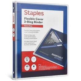 Staples - Heavy Duty 1/2" 3-Ring Flexible Poly Binders - Blue