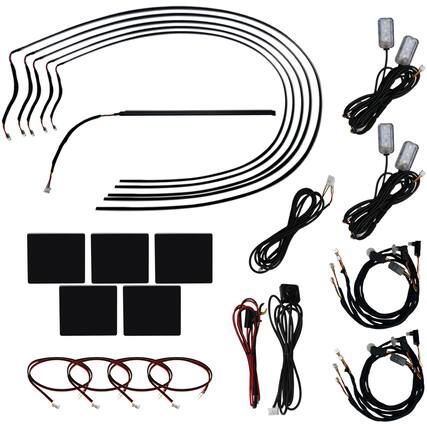 Front. Race Sport - COLORTRAIL RGBW LED Interior Strip Lighting Kit for 4-Door Vehicles - Multi.