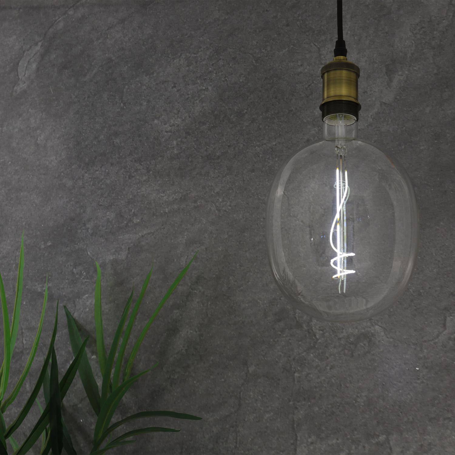 Left. FEIT ELECTRIC - Feit Cylinder E26 (Medium) Filament LED Bulb Daylight 75 Watt Equivalence 1 pk.