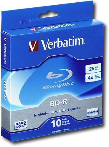 Angle Standard. Verbatim - 10-Pack 4x BD-R Discs.