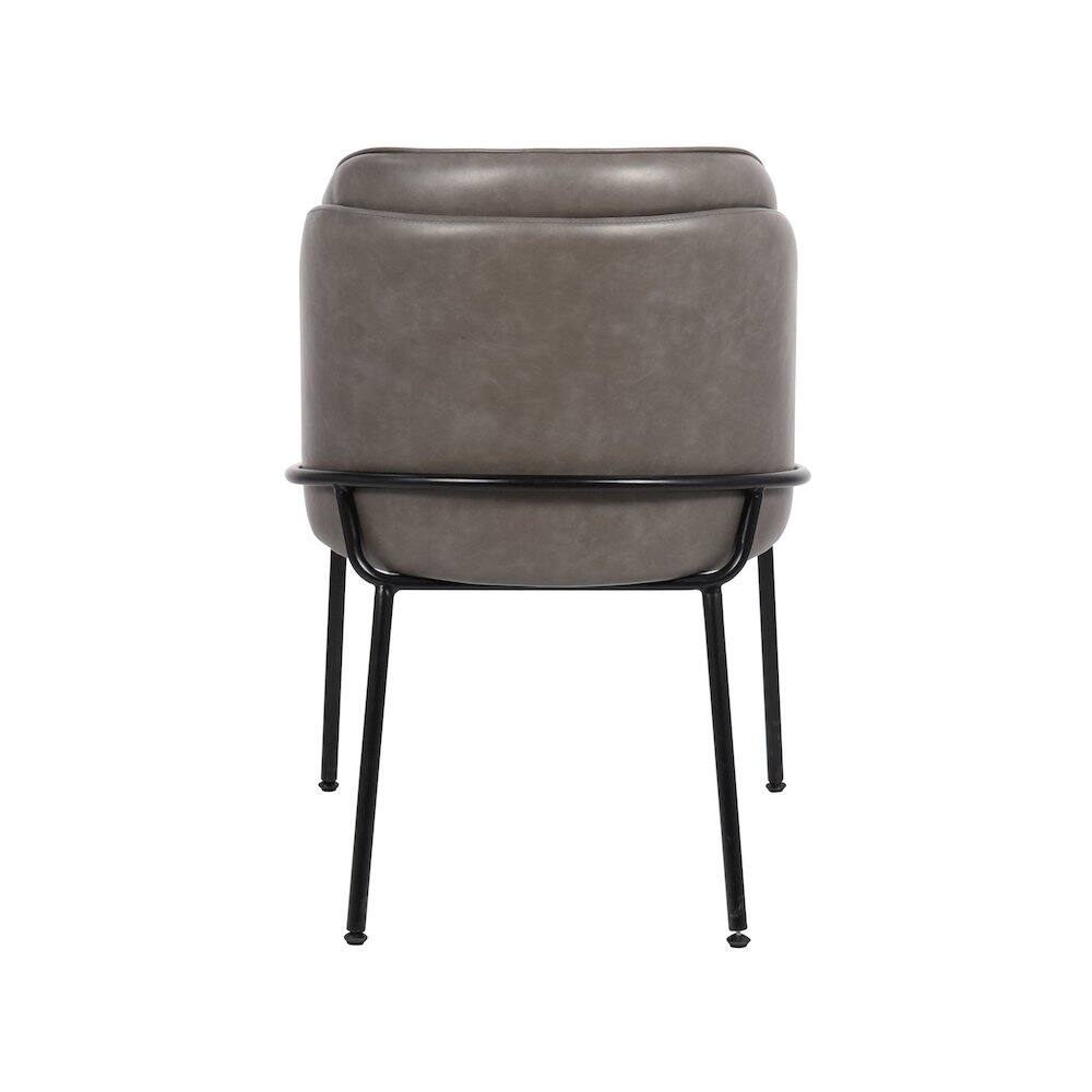 Alt View 1. Meridian Furniture - Jagger Grey Vegan Leather Dining Chair, Set of 2 - Grey.