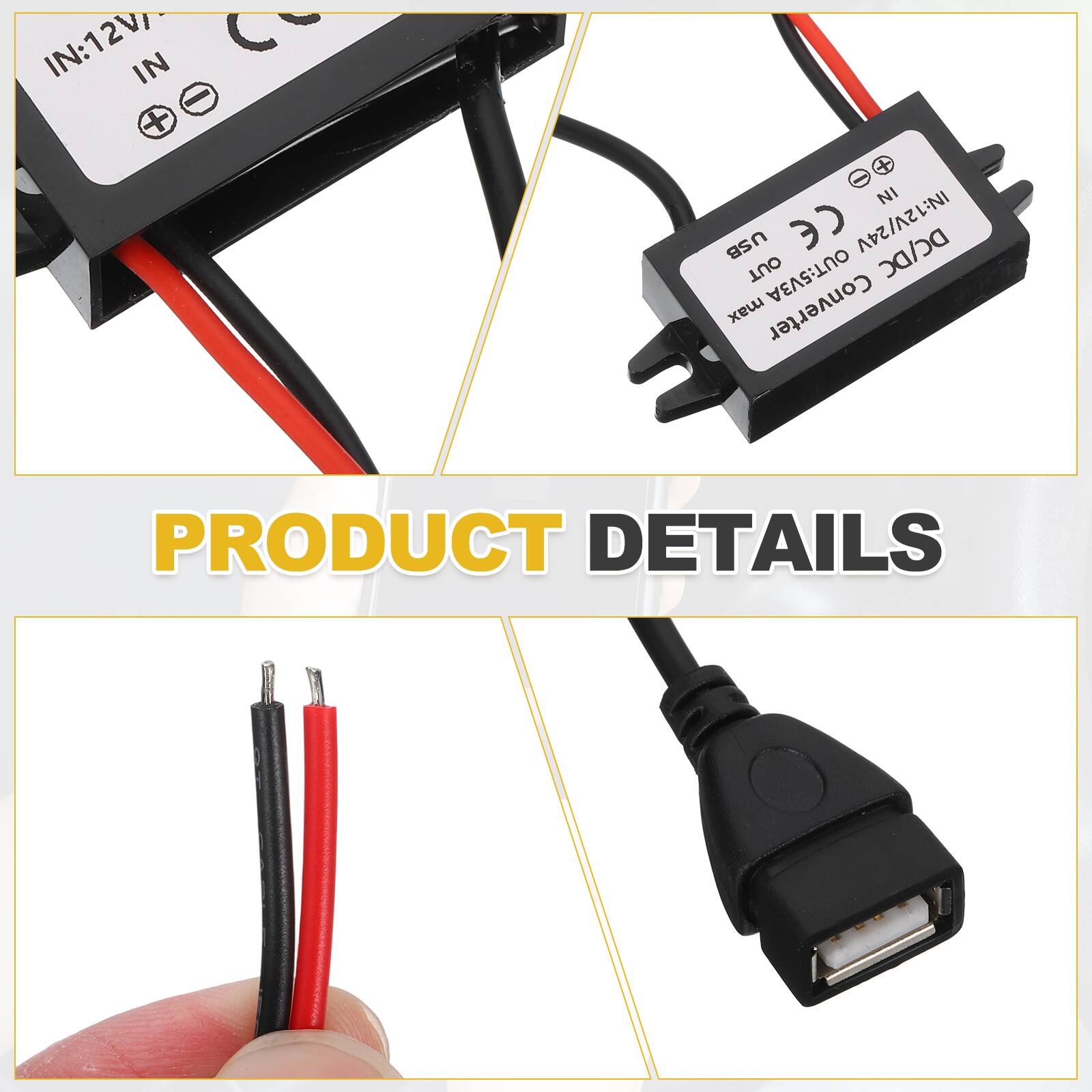 IN:12V/24V DC/DC Converter  
OUT:5V3A max  

PRODUCT DETAILS