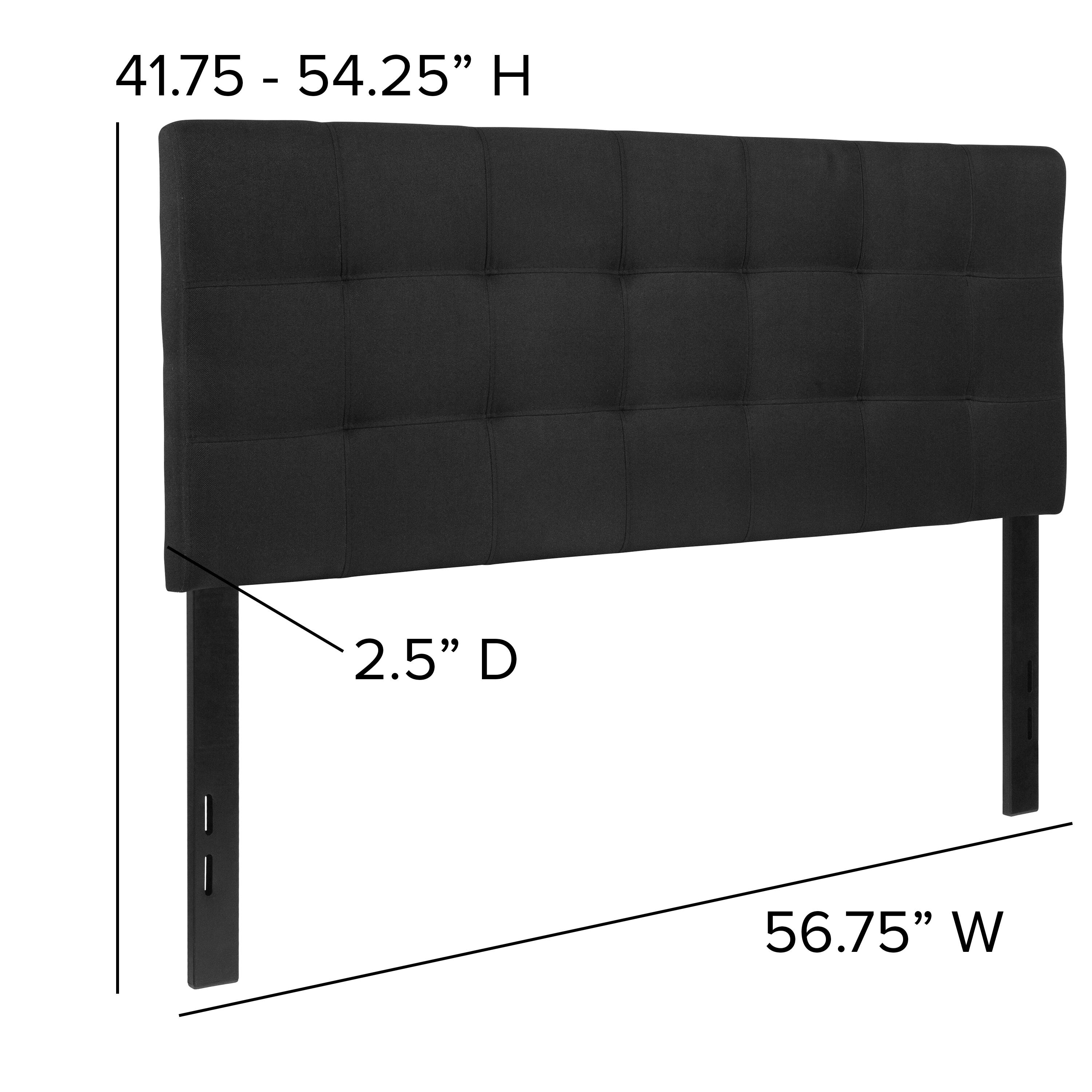 41.75 - 54.25" H  
2.5" D  
56.75" W