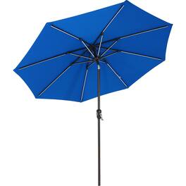 Sunnydaze - 9 ft Solar Sunbrella Patio Umbrella with Tilt - Pacific Blue