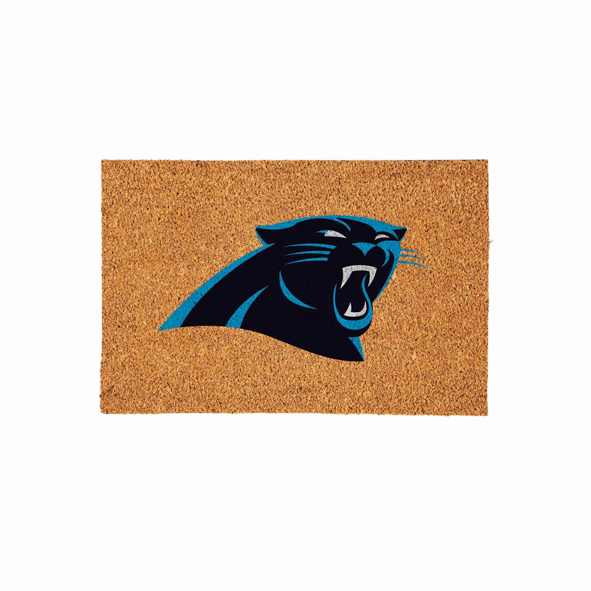 Evergreen Enterprises - Carolina Panthers 24" x 36" Outdoor Team Logo Coir Mat - Brown