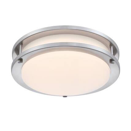Front. Westinghouse - Westinghouse Lauderdale 3.5 in. H X 11 in. W X 11 in. L Brushed Nickel Silver Ceiling Fixture.
