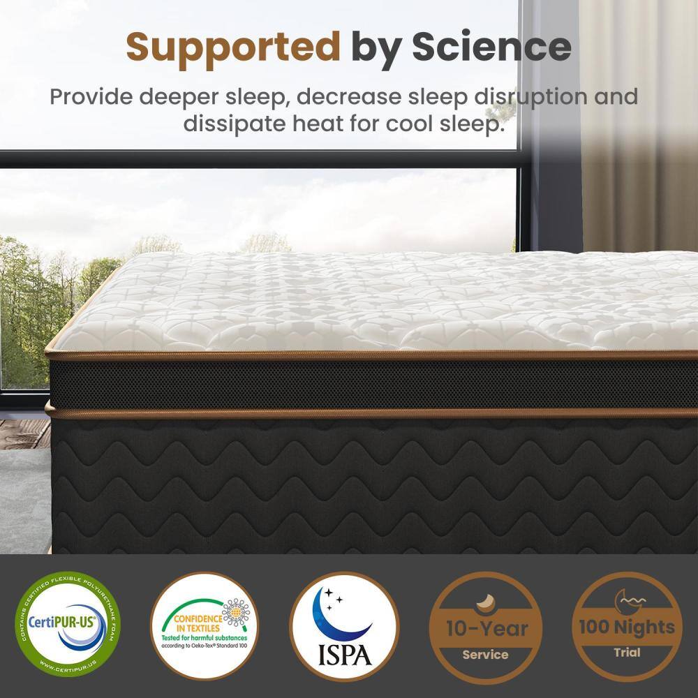 Supported by Science  
Provide deeper sleep, decrease sleep disruption and dissipate heat for cool sleep.  

- PLEXIBLE CENTIFLED POLYURETHANE  
- CertiPUR-US  
- CONFIDENCE IN TEXTILES (tested for harmful substances according to Oeko-Tex Standard 100)  
- ISPA  
- 10-Year Service  
- 100 Nights Trial