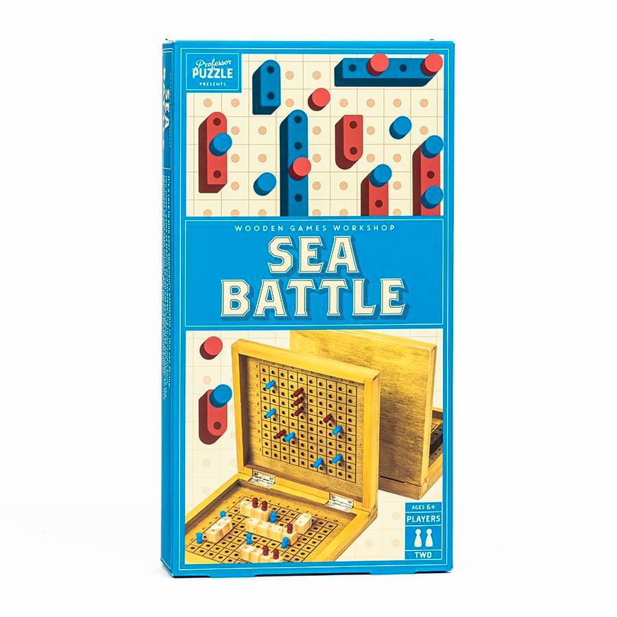 Professor Puzzle Presents Wooden Games Workshop Sea Battle Ages 6+ Players Two