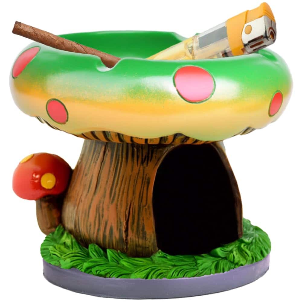 Stylel Star - Cute Mushroom Ashtray With Stash Spot - Cool Ashtrays For Weed Smokers And Bong Users Accessories Collection (pink) - Green