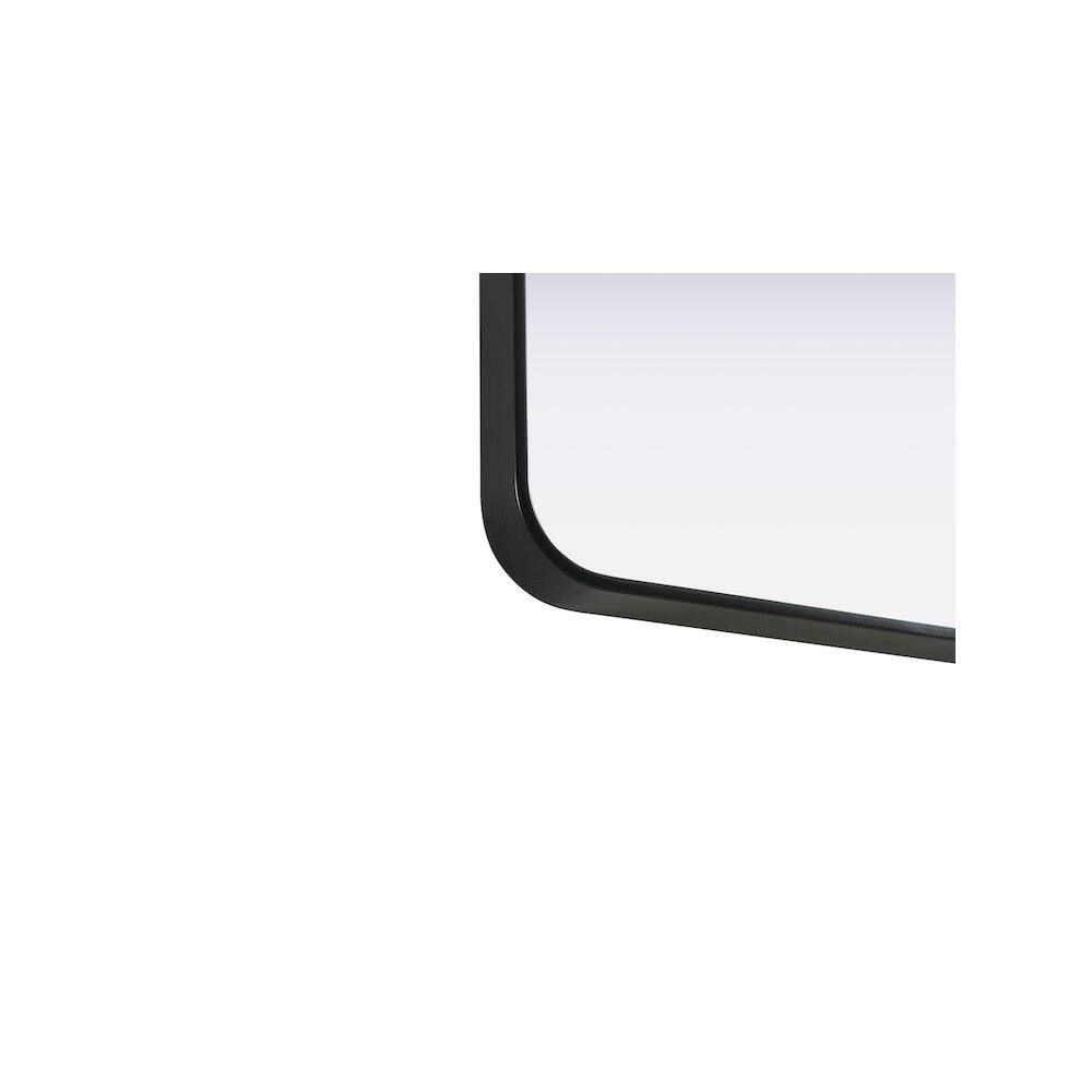 Left. Elegant Decor - Contour Metal Rectangle Mirror 24x32 in Black - Black.