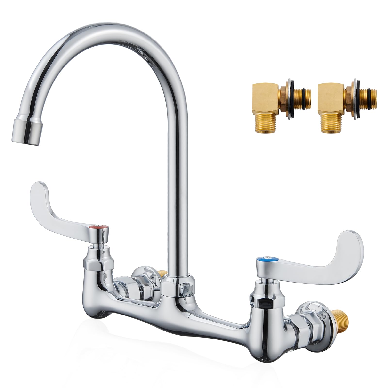 Front. Paradigms Interiors - Wall Mount Faucet Center Commercial Kitchen es Swivel Spout Wall mount Utility Sink Faucets 2 Handle Mounte... - Long Lever 9 Inch Curve.