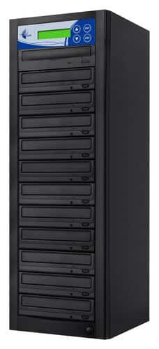EZ Dupe - 11 Target Double-Layer DVD±RW/CD-RW Duplicator - Black - Larger Front