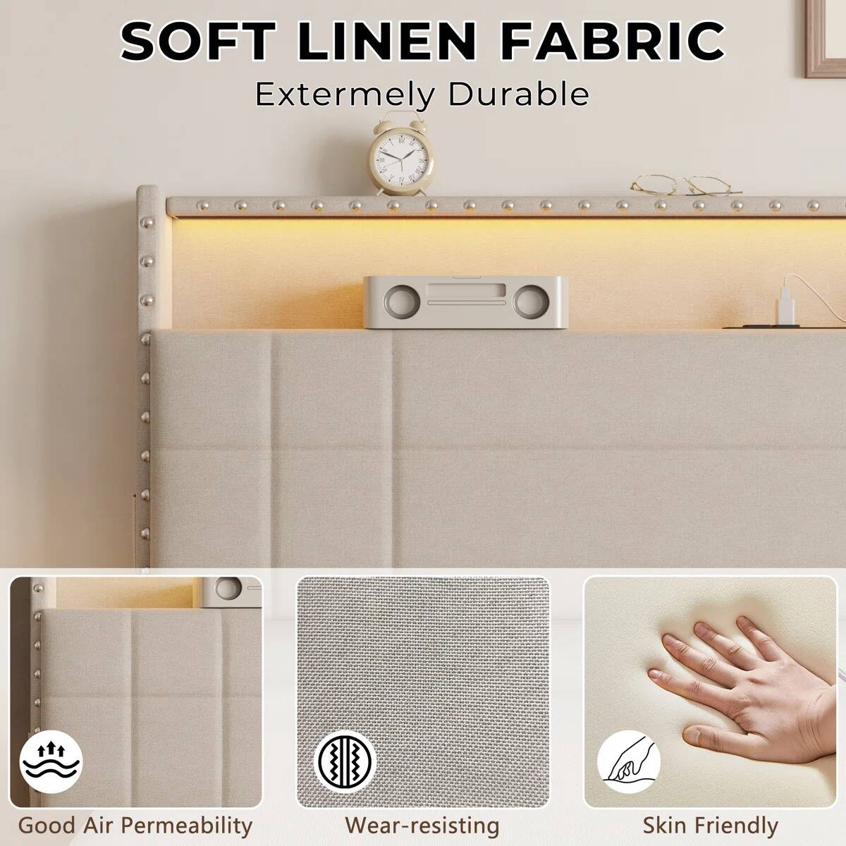 SOFT LINEN FABRIC  
Extremely Durable  

Good Air Permeability  
Wear-resisting  
Skin Friendly